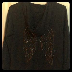 V.S. Zip Hoodie Rhinestone Angel Wing Size Small.